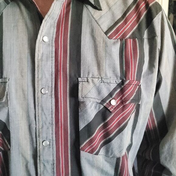 Authentic Western Youngbloods Pearl Snap Shirt Mens Large Vintage - Picture 6 of 8